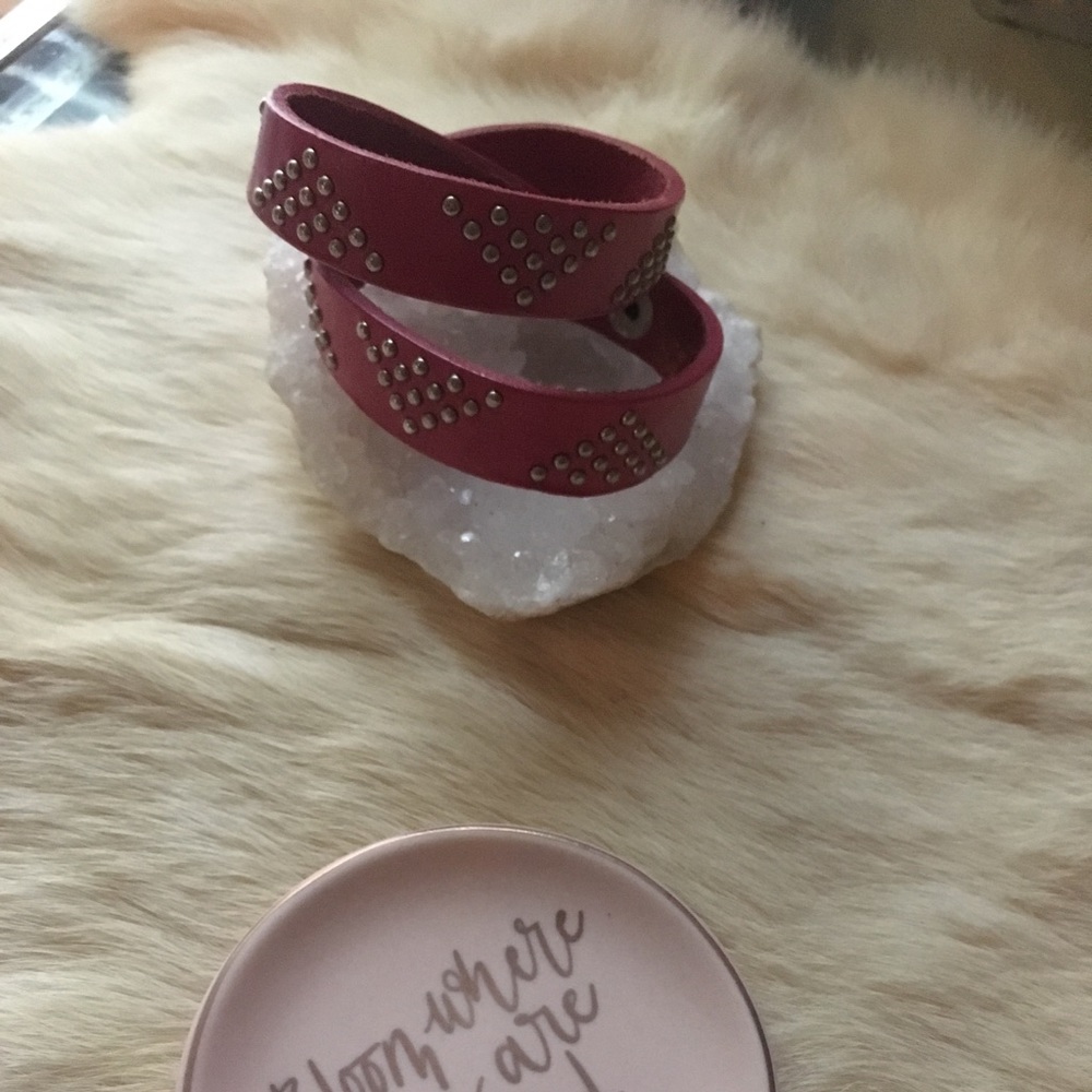 Leather double bracelet/Choker